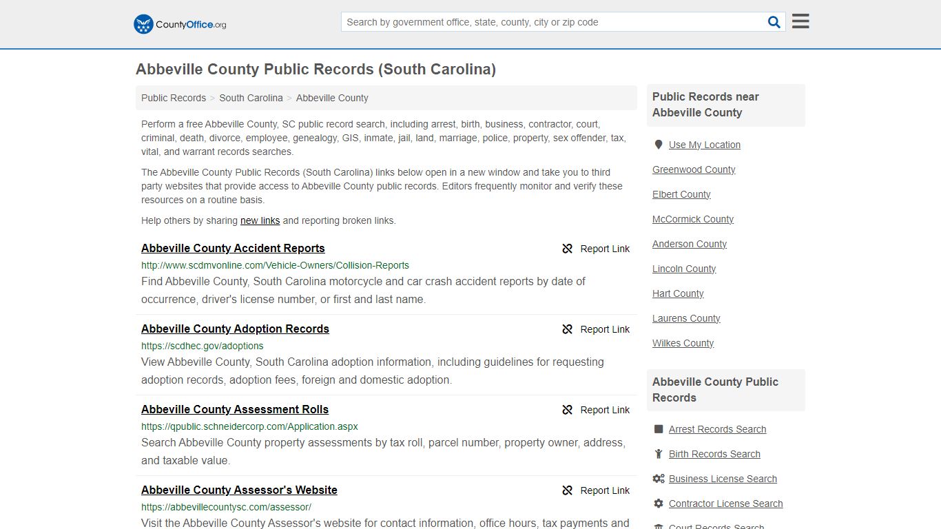 Abbeville County Public Records (South Carolina) - County Office